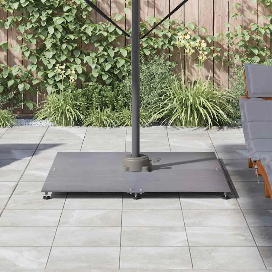 Pied de parasol Aspect bois gris foncé 100 x 100 x 4 cm Acier - 4