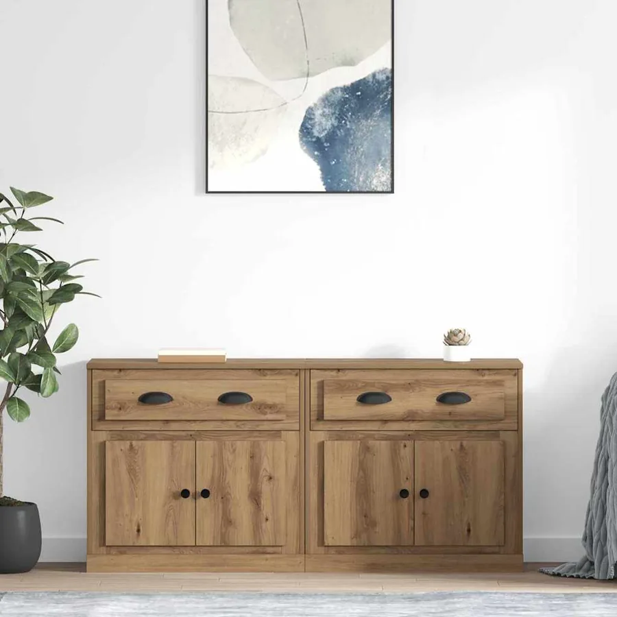 Buffets 2 pcs Chêne artisanal 70 x 35,5 x 67,5 cm