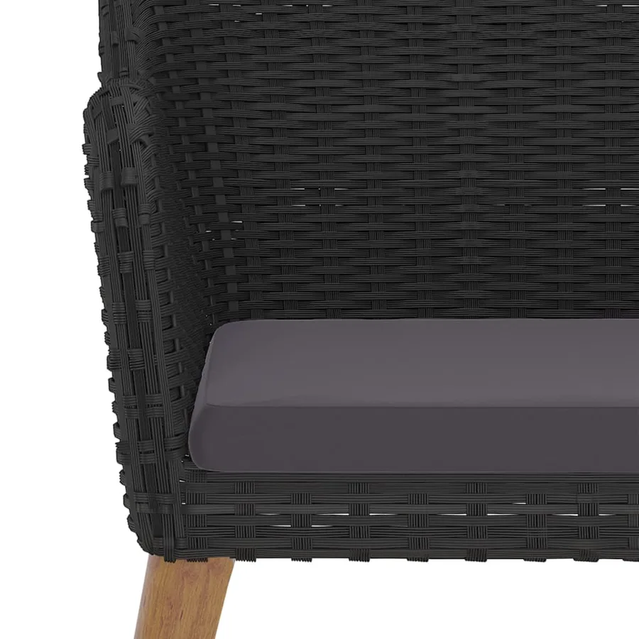 Ensemble à manger de jardin avec coussins 7 pcs Noir - 6