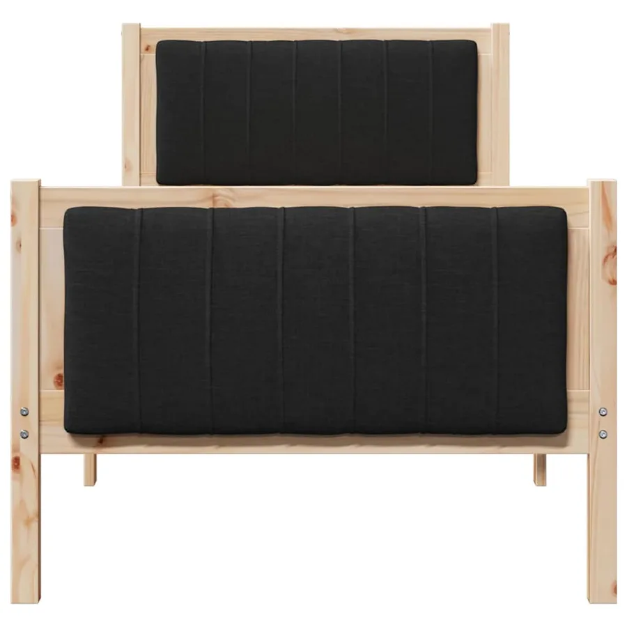 Cadre de lit Marron et noir 80 x 200 cm Bois massif en pin - 5