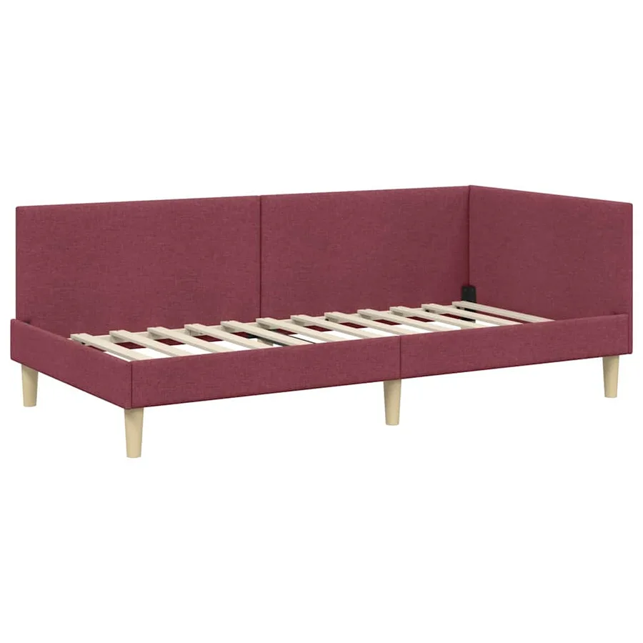 Cadre de lit d'angle avec matelas Autre 2 pcs Gris tissu - 6