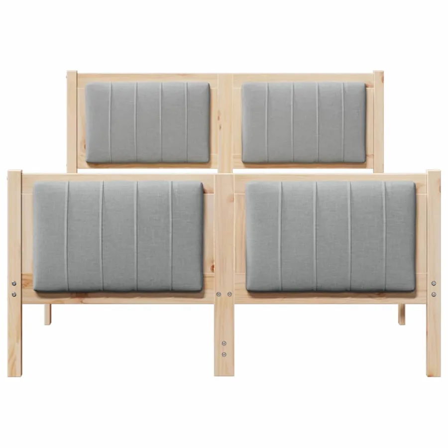Cadre de lit avec tête de lit Marron et gris clair 120 x 190 cm - 5