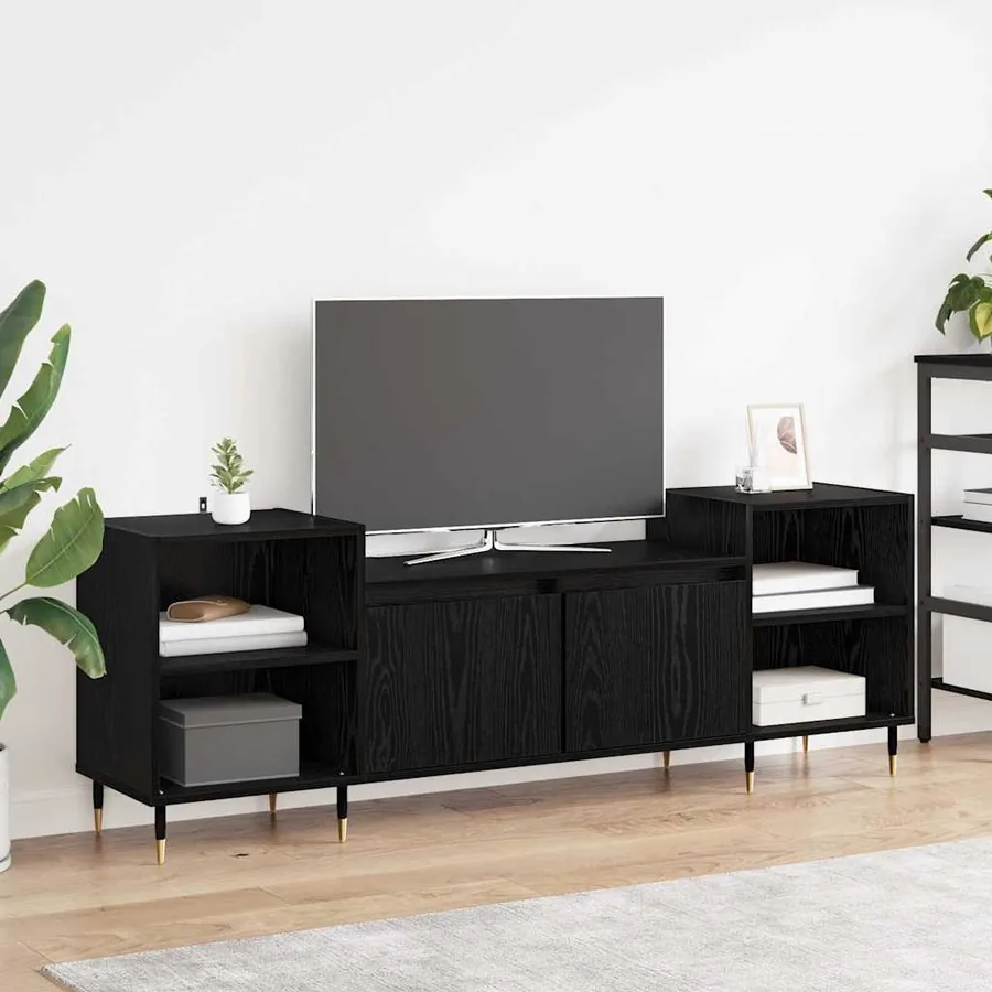 Meuble TV Chêne noir 160 x 35 x 55 cm Bois d'ingénierie