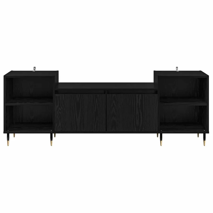Meuble TV Chêne noir 160 x 35 x 55 cm Bois d'ingénierie - 6