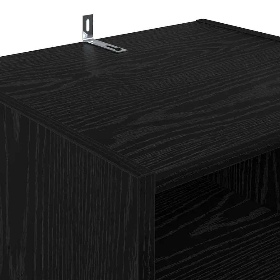 Meuble TV Chêne noir 160 x 35 x 55 cm Bois d'ingénierie - 9