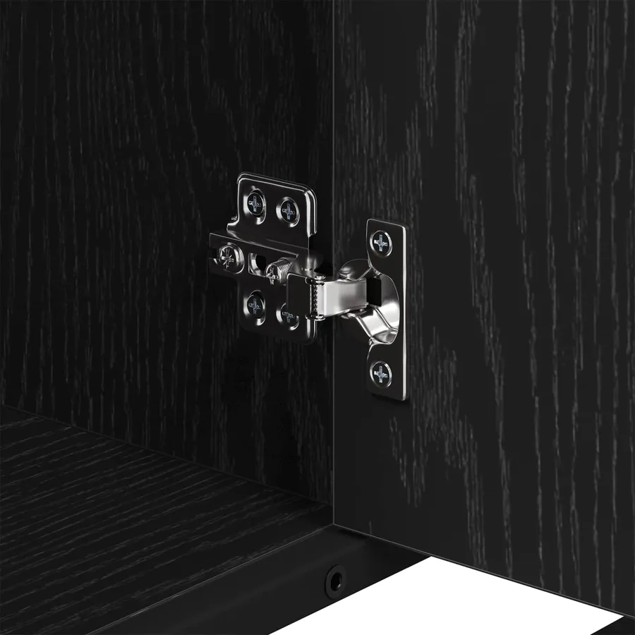 Cabinet de salle de bain avec porte Chêne noir 80 x 33 x 60 cm - 10