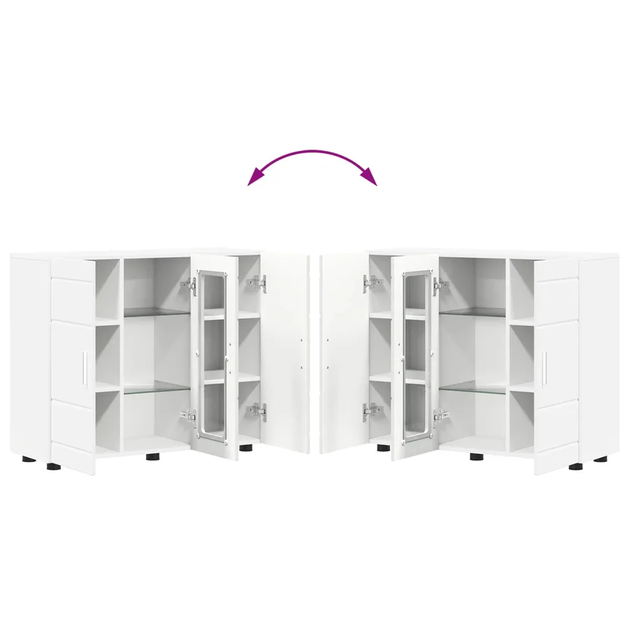 Cabinet en Bois Blanc 88,5 x 30,5 x 73 cm Bois d'ingénierie - 11