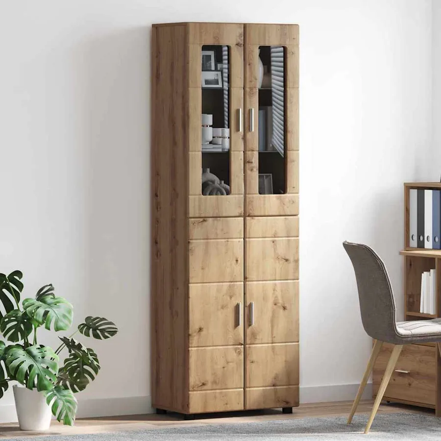 Haut Armoire FLORIN 60 x 35 x 182 cm Chêne artisanal - 4