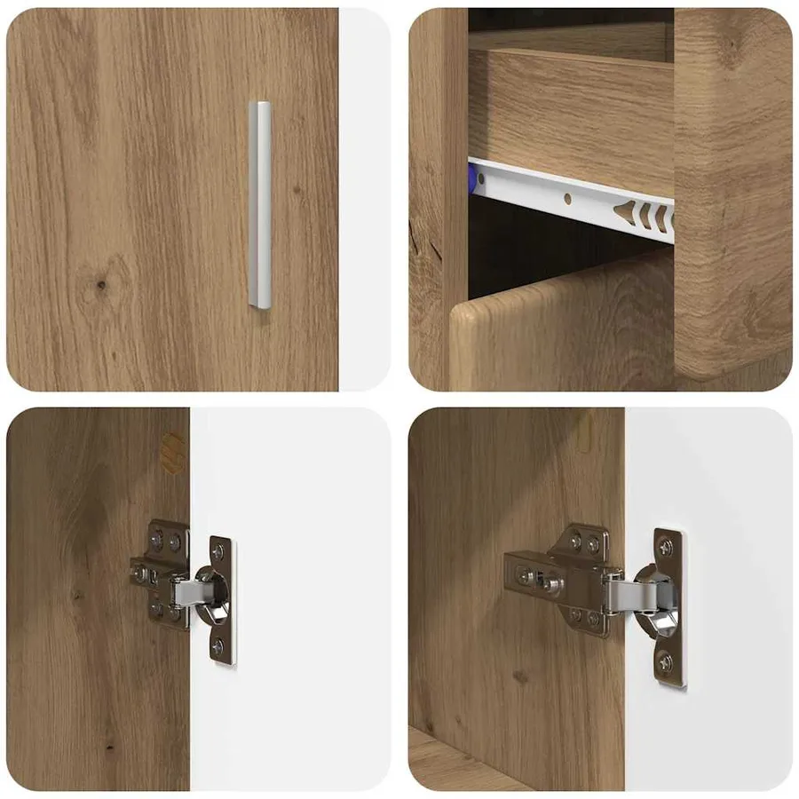 Buffet FLORIN 88,5 x 30,5 x 73 cm Chêne artisanal - 9