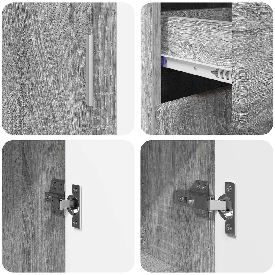 Buffet FLORIN Gris Sonoma 88,5 x 30,5 x 73 cm Bois d'ingénierie - 9
