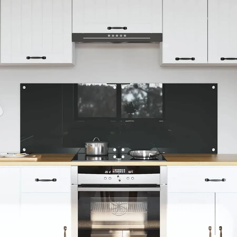 Crédence de cuisine 2 pcs Gris foncé 70 x 50 cm verre trempé