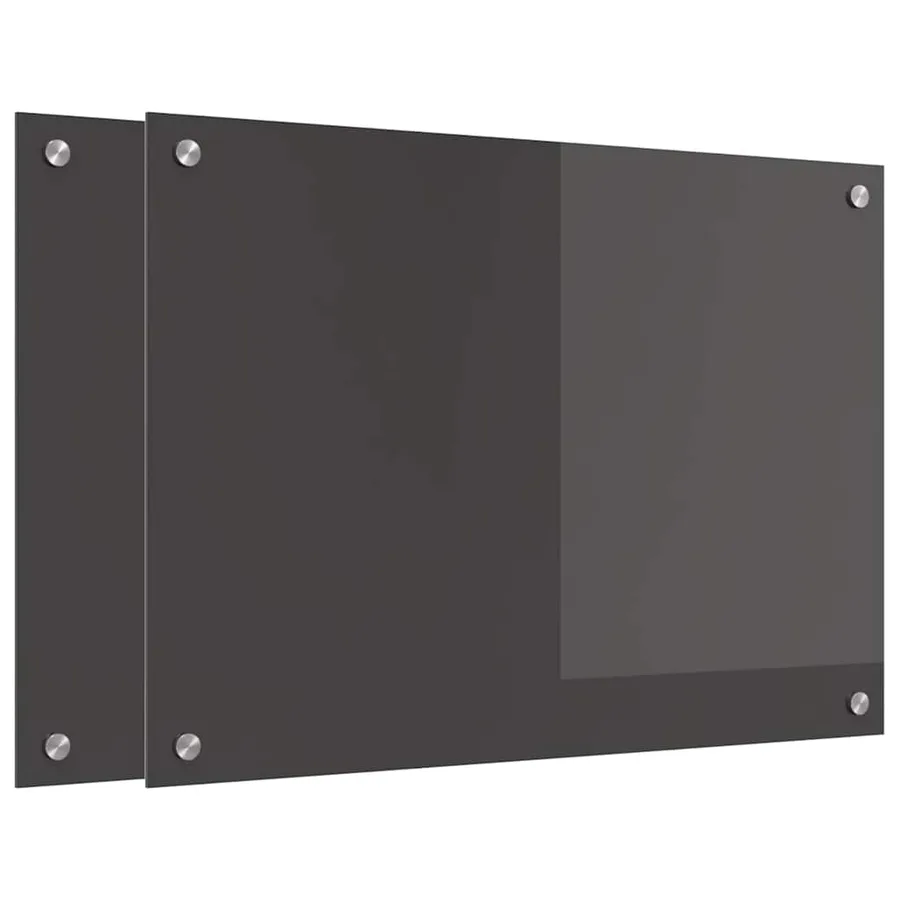 Crédence de cuisine 2 pcs Gris foncé 70 x 50 cm verre trempé - 2