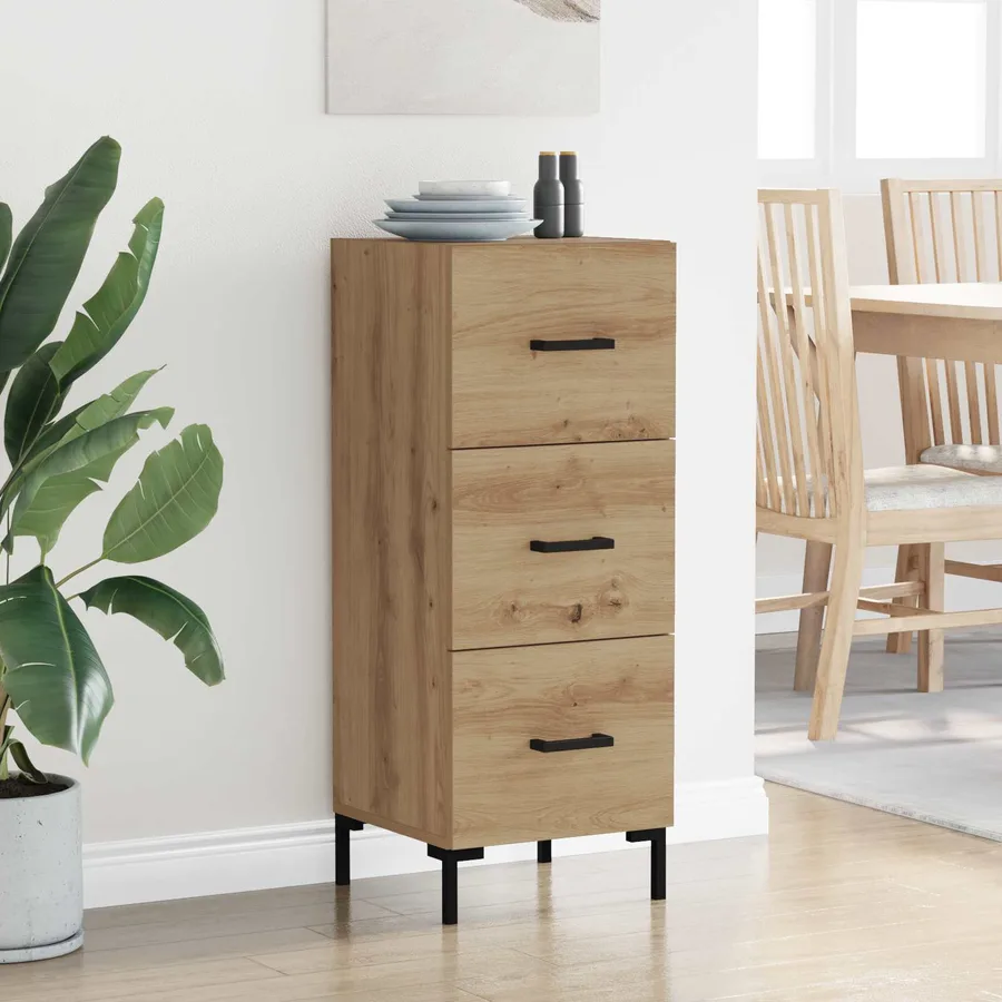 Buffet Chêne artisanal 34,5 x 34 x 90 cm Bois d'ingénierie - 4