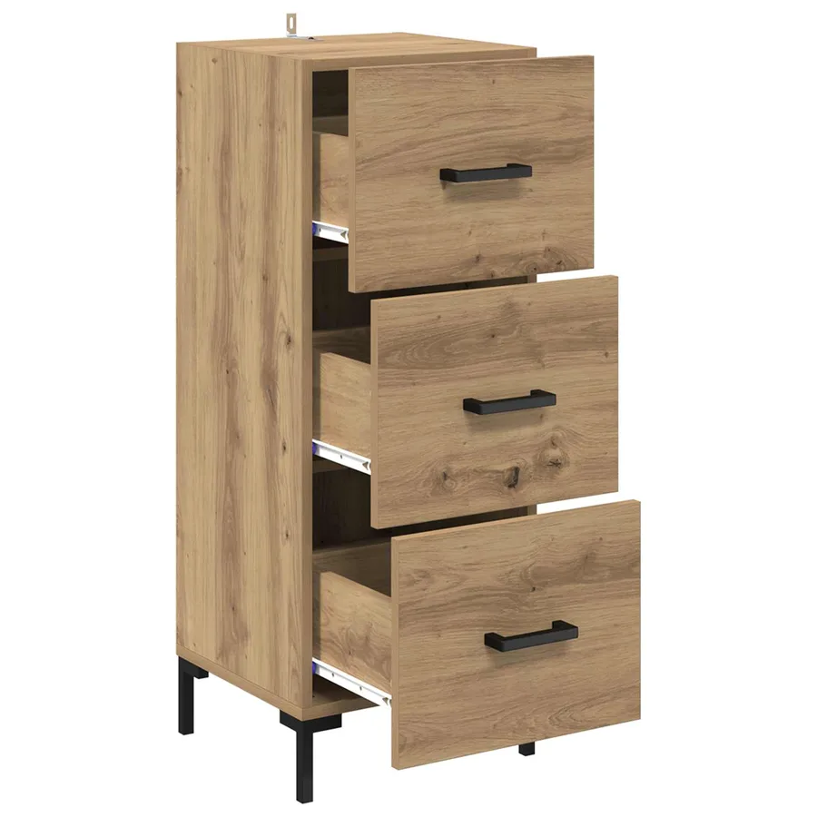 Buffet Chêne artisanal 34,5 x 34 x 90 cm Bois d'ingénierie - 5