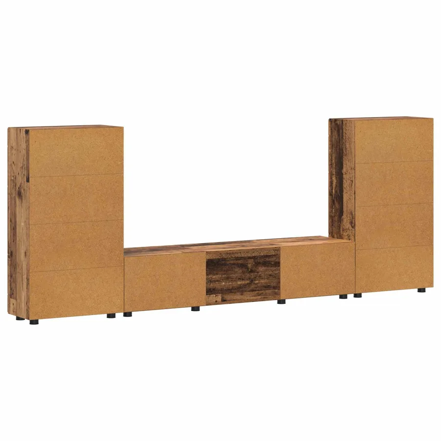 Ensemble meuble TV FLORIN 3 pcs Bois ancien Bois d'ingénierie - 8