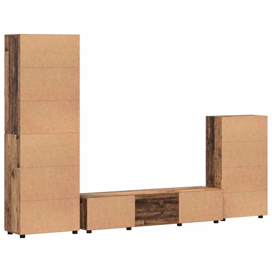 Ensemble meuble TV FLORIN 3 pcs Bois ancien Bois d'ingénierie - 8