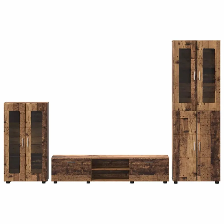 Ensemble meuble TV FLORIN 3 pcs Bois ancien Bois d'ingénierie - 9