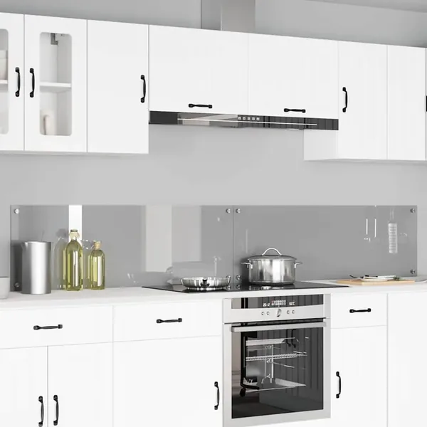Crédence de cuisine 2 pcs Gris clair 120 x 40 cm verre trempé