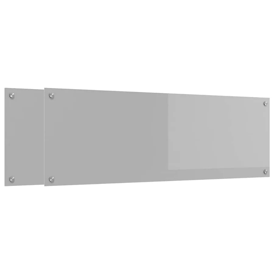 Crédence de cuisine 2 pcs Gris clair 120 x 40 cm verre trempé - 2