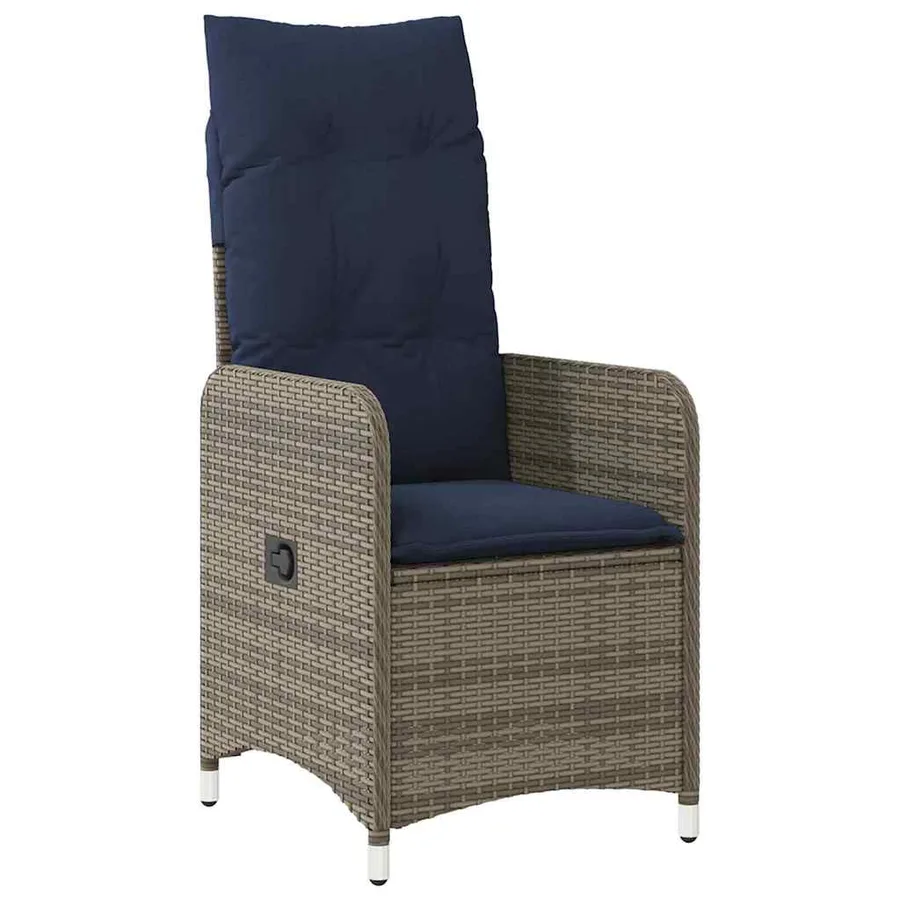 Ensemble table et chaises avec coussin 7 pcs Gris Rotin PE - 6