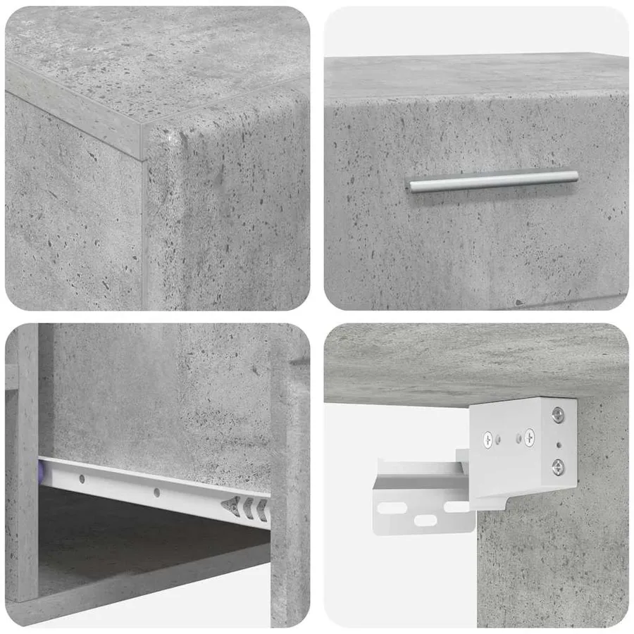Ensemble meuble TV FLORIN 3 pcs Gris béton Bois d'ingénierie - 12