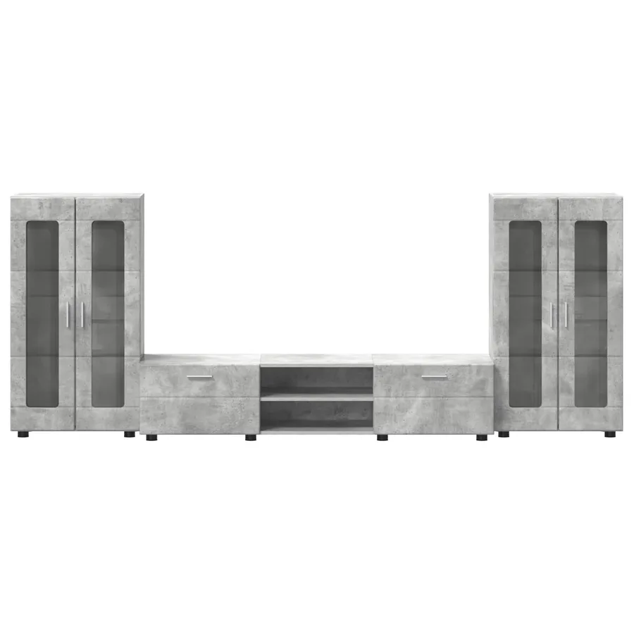 Ensemble meuble TV FLORIN 3 pcs Gris béton Bois d'ingénierie - 9