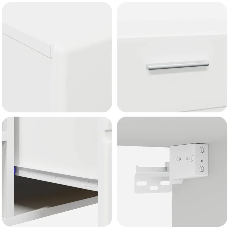 Ensemble meuble TV FLORIN 3 pcs Blanc Bois d'ingénierie - 8