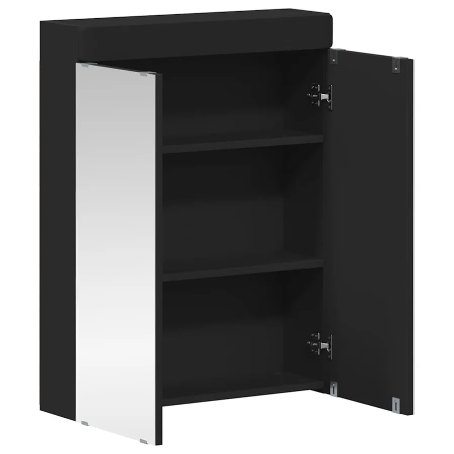 Amoire de salle de bain avec miroir avec étagère TULUM Noir - 5