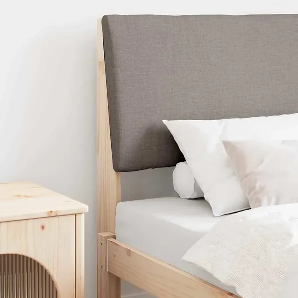 Tête de lit capitonnée Taupe 80 cm Pin massif