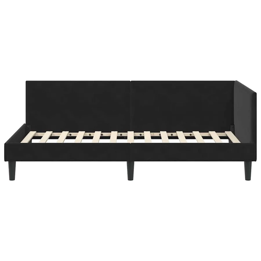 Cadre de lit d'angle Noir 80 cm x 200 cm Velours - 5