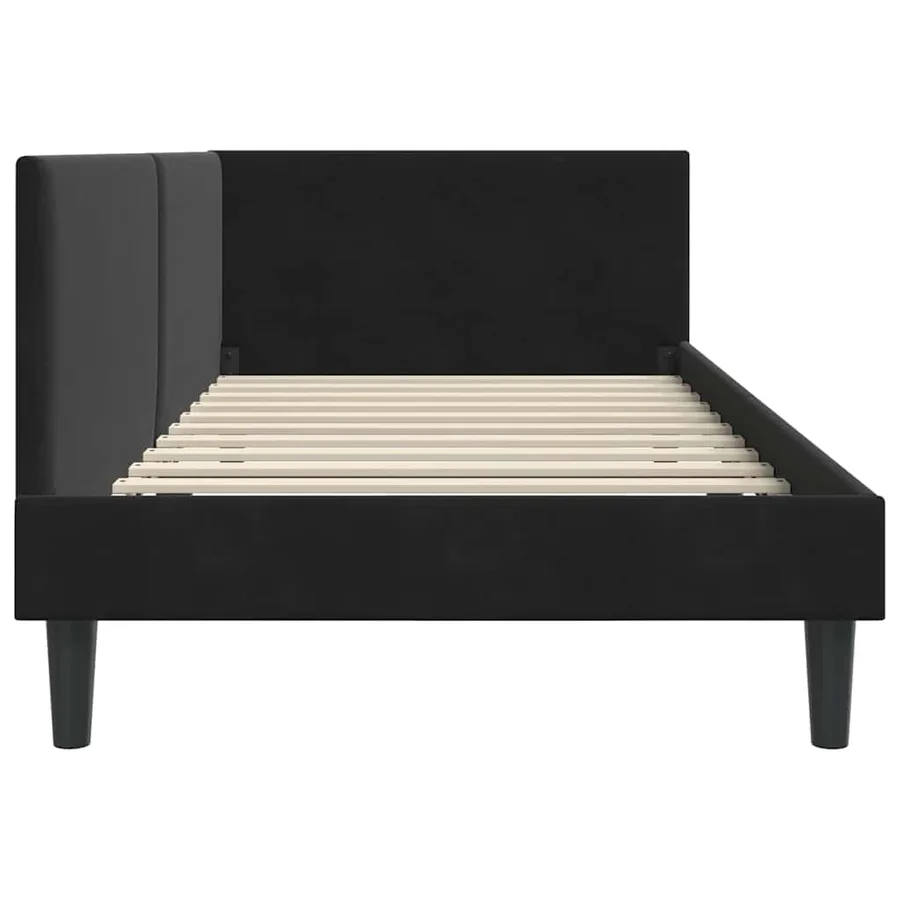 Cadre de lit d'angle Noir 80 cm x 200 cm Velours - 6