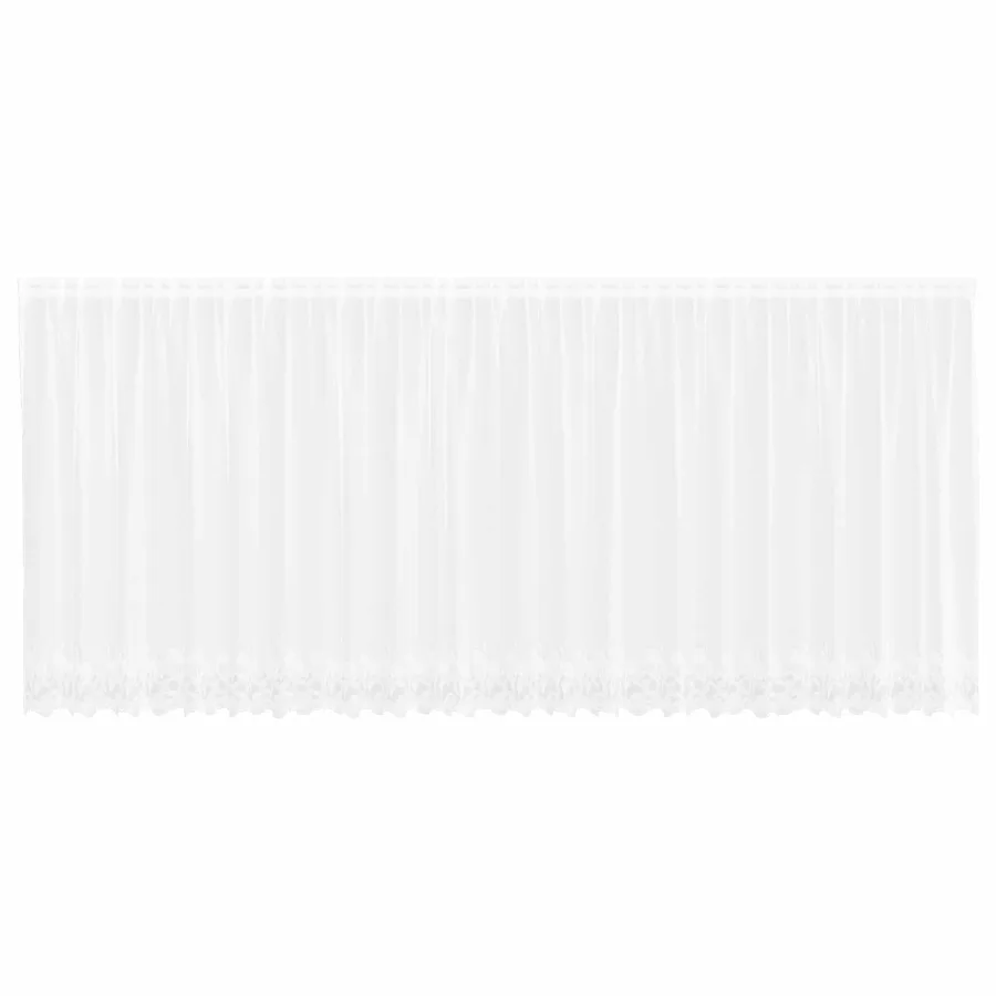 Rideau en Dentelle Floral Blanc 180 x 600 cm Polyester - 2