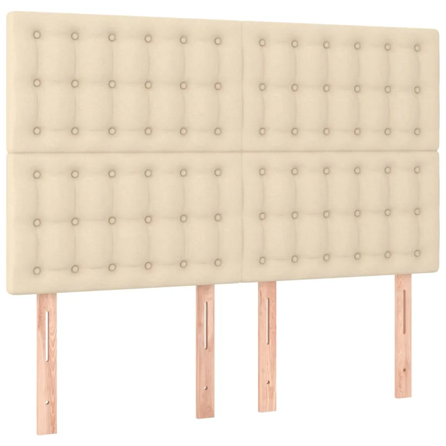 Sommier à lattes de lit et matelas et LED Crème 140x200cm Tissu - 7