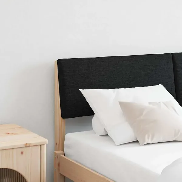 Tête de lit capitonnée Noir 135 cm Pin massif