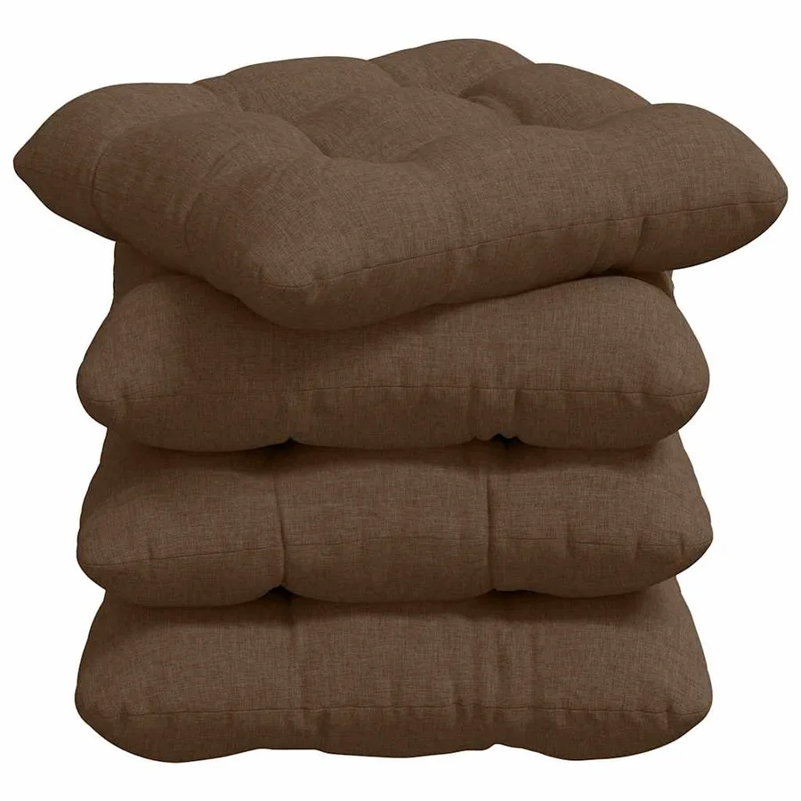 Coussins de siège 4 pcs Marron 40 x 40 x 12 cm tissu - 2