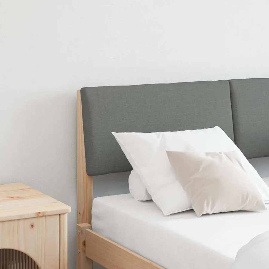 Tête de lit capitonnée Gris foncé 120 cm Pin massif