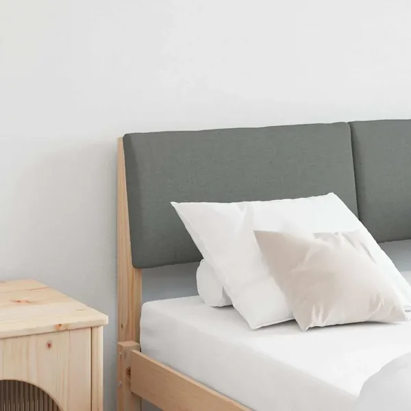 Tête de lit capitonnée Gris foncé 120 cm Pin massif