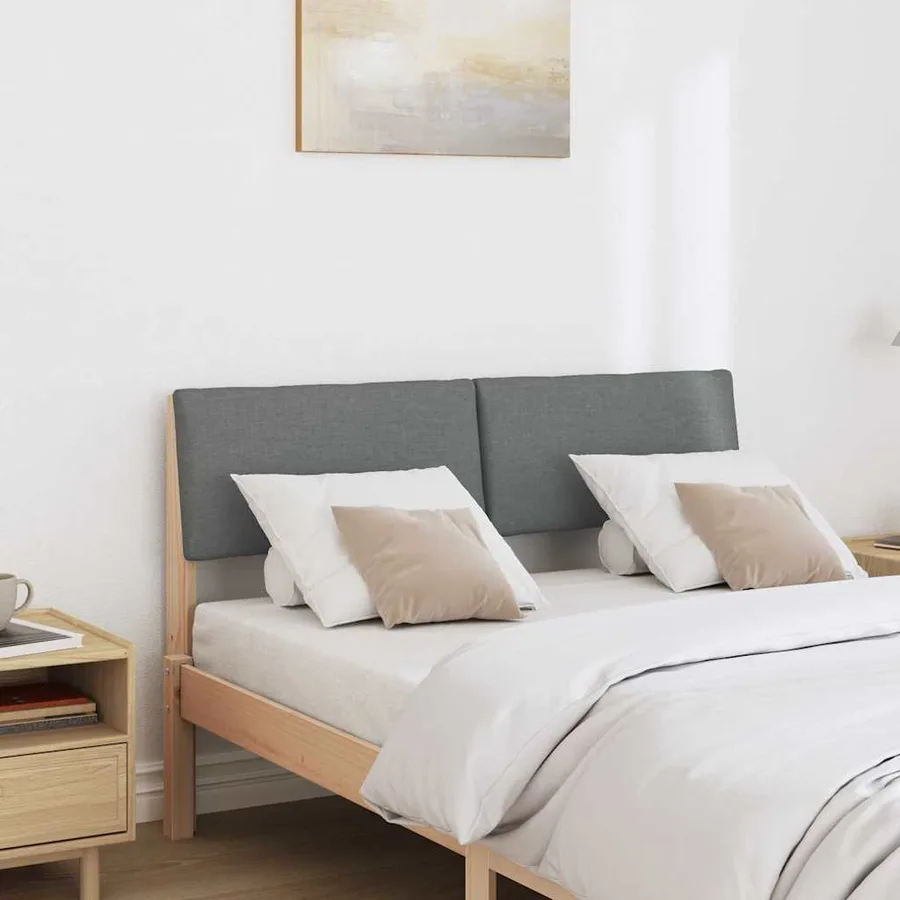 Tête de lit capitonnée Gris foncé 120 cm Pin massif - 3