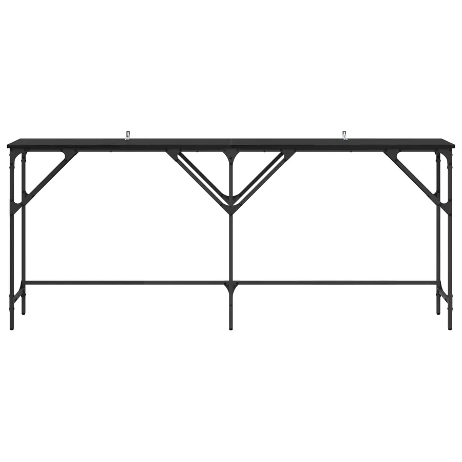 Table console Chêne noir 180 x 30 x 75 cm Bois d'ingénierie - 5