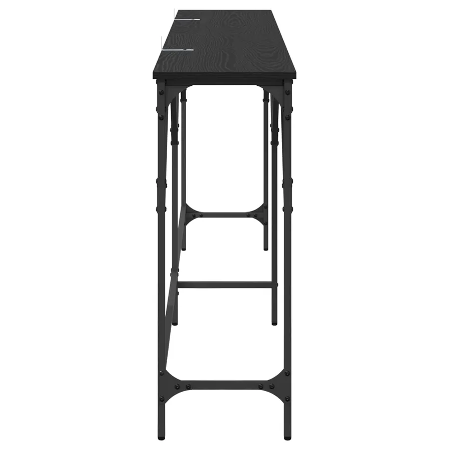 Table console Chêne noir 180 x 30 x 75 cm Bois d'ingénierie - 6