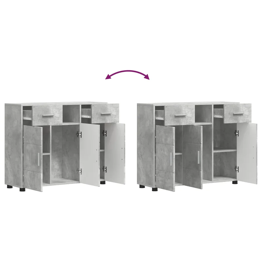 Cabinet en Bois avec tiroir Gris béton 88,5 x 30,5 x 73 cm - 11