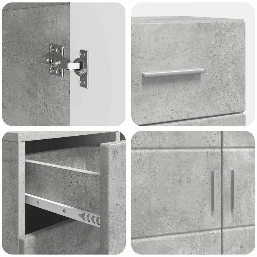 Cabinet en Bois avec tiroir Gris béton 88,5 x 30,5 x 73 cm - 9