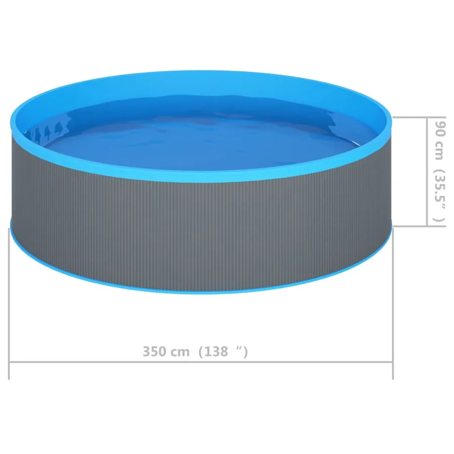 Piscine à éclaboussures 350x90 cm Gris - 5