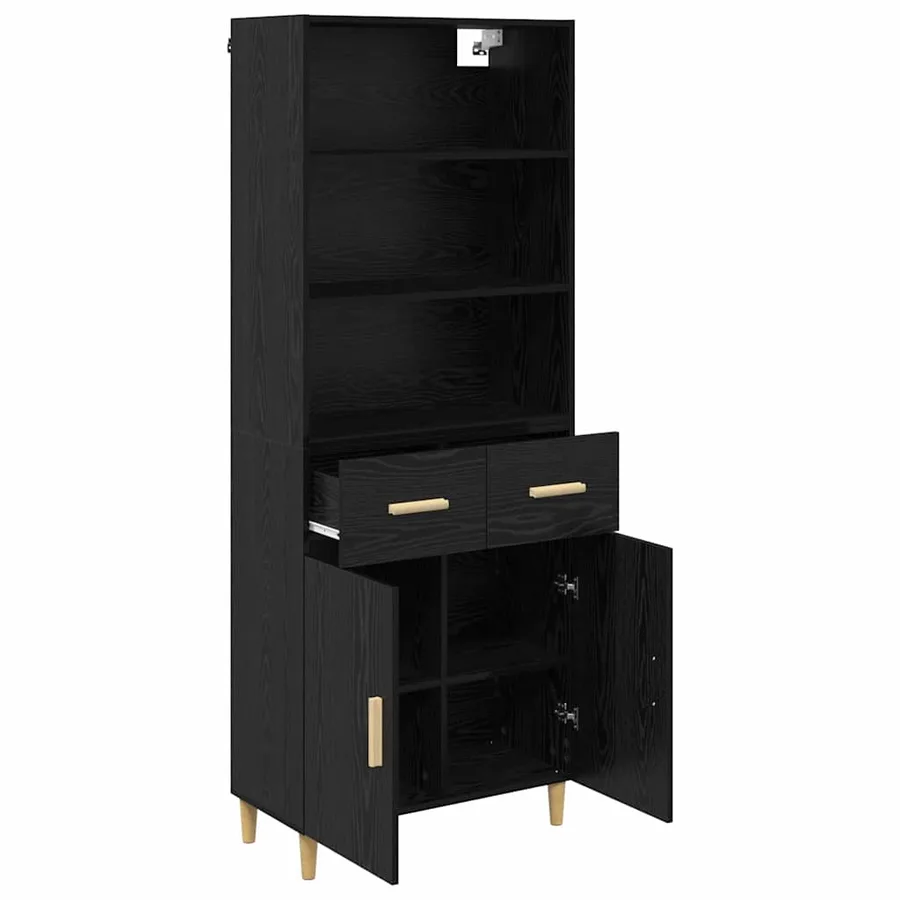 Haut Armoire Chêne noir 69,5 x 32,5 x 180 cm Bois d'ingénierie - 5