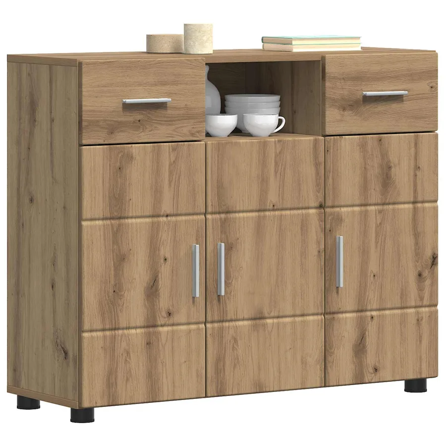 Cabinet en Bois Chêne artisanal Bois d'ingénierie - 3