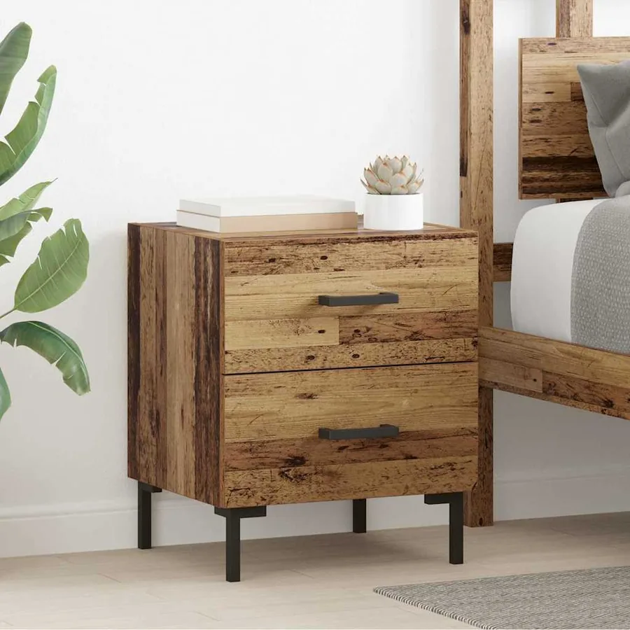 Cabinet de chevet 2 pcs Bois ancien 40 x 35 x 47,5 cm