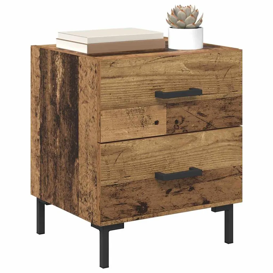 Cabinet de chevet 2 pcs Bois ancien 40 x 35 x 47,5 cm - 3