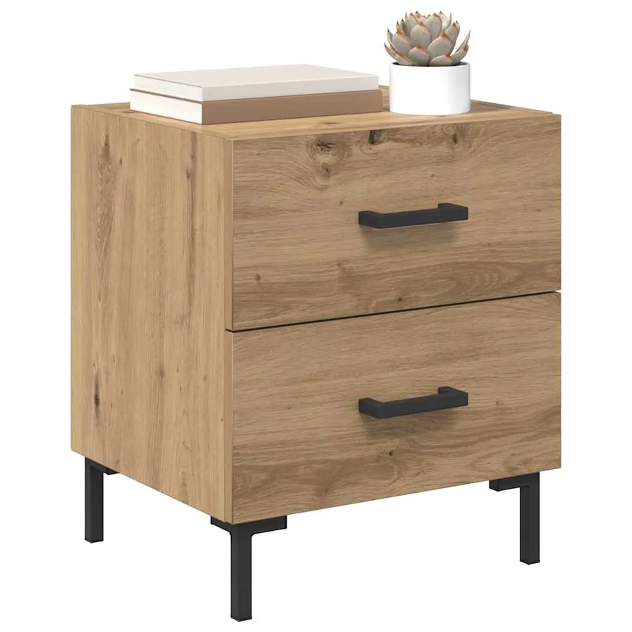 Cabinet de chevet 2 pc Chêne artisanal 40 x 35 x 47,5 cm - 3