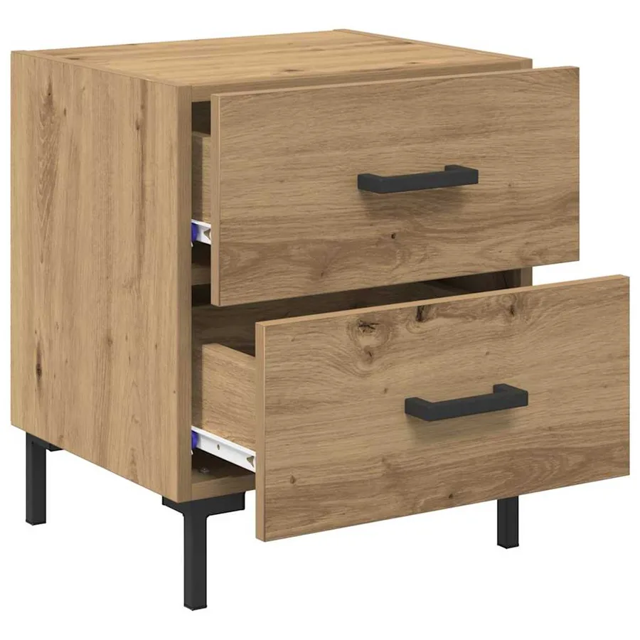 Cabinet de chevet 2 pc Chêne artisanal 40 x 35 x 47,5 cm - 5