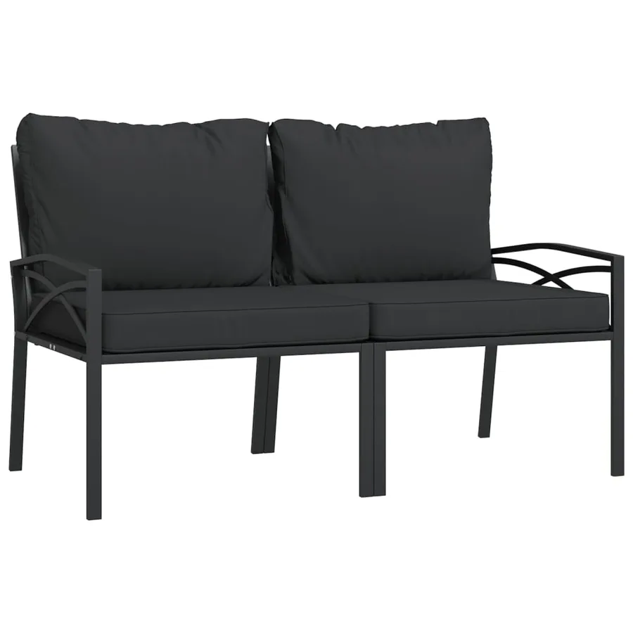 Salon de jardin 6 pcs avec coussins gris acier - 4